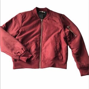 DARK RED BOMBER JACKET